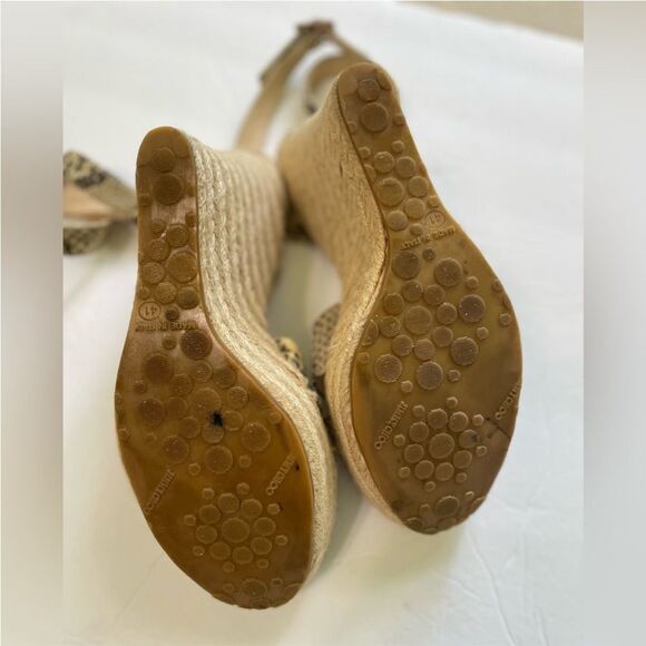 Jimmy Choo Phoenix Snake Print Leather Raffia Platform Wedge Shoe Size 41, US 11 - Picture 12 of 15